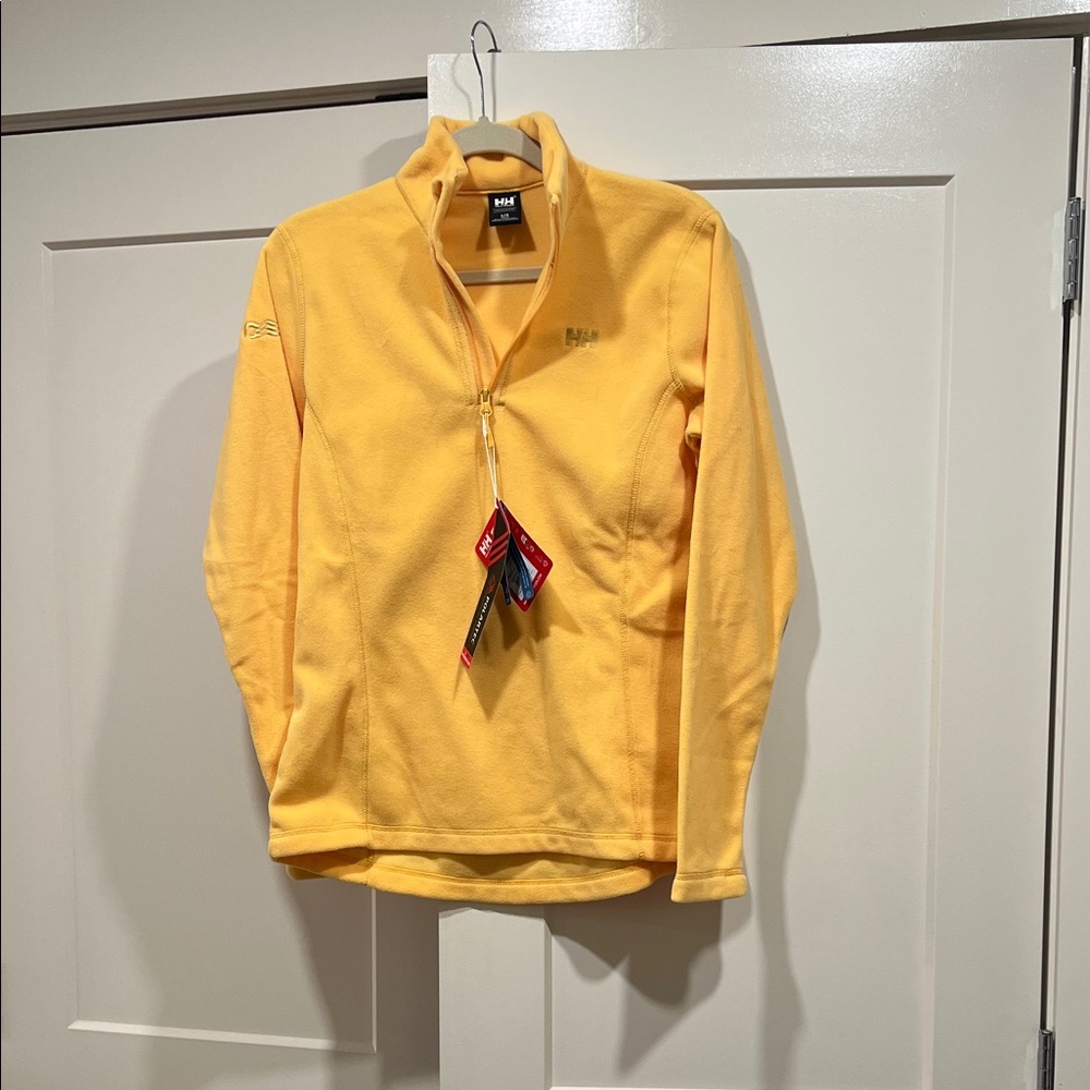 Helly Hansen Yellow Quarter Zip Fleece Pullover NWT Size Large
